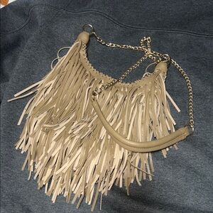 Amazon Tan Fringe Shoulder Bag